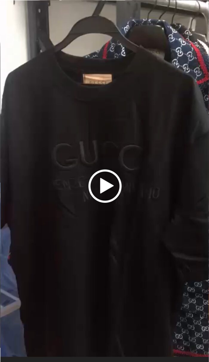 GUCCI BLACK WITH BLACK PRINT (OVERSIZED) Size Large